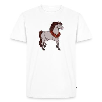 Cool Horses Gallop Icelandic Horses Horse Fan - Men's Premium Organic T-Shirt - white - Front - Nico (187cm)