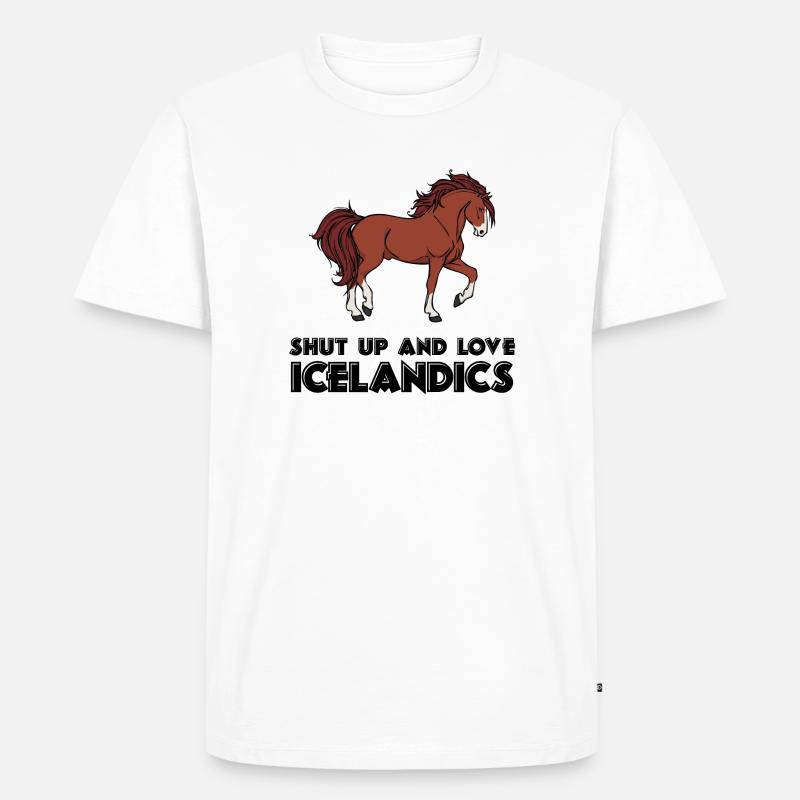 Cool Islandpferde Statement Pferdeliebe Isländer - Männer Premium Bio T-Shirt - Weiß