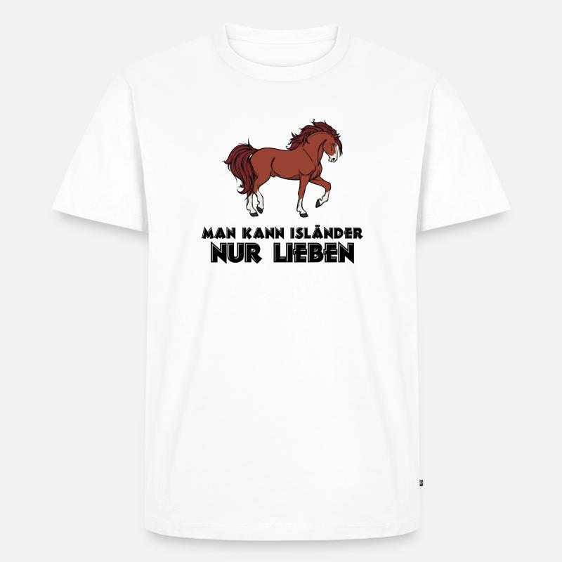 Islandpferde Statement Pferde Pferdeliebe Isländer - Männer Premium Bio T-Shirt - Weiß