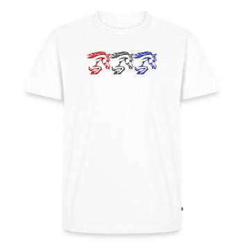 Chevaux islandais Cheval Fou Galop Chevaux Étalon - T-shirt Premium bio Homme - blanc - Devant - Nico (187cm)