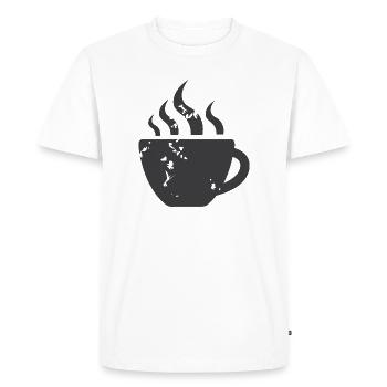 Café Café Amis Gastro Bistro Symbole Icône - T-shirt Premium bio Homme - blanc - Devant - Nico (187cm)