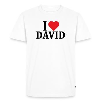 T-shirt I love David t-shirt gift idea - Men's Premium Organic T-Shirt - white - Front - Nico (187cm)