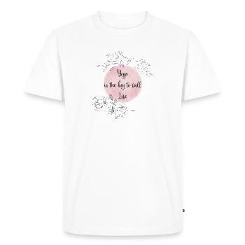 Yoga - T-shirt Premium bio Homme - blanc - Devant - Nico (187cm)