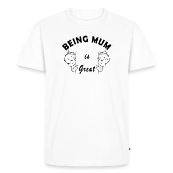 Being mum is great Bébé en cours enceinte maman - T-shirt Premium bio Homme - blanc - Devant - Nico (187cm)