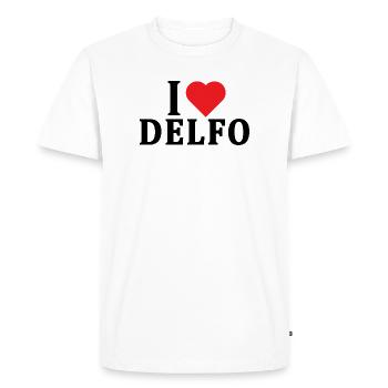 T-shirt I love Delfo t-shirt gift idea - Men's Premium Organic T-Shirt - white - Front - Nico (187cm)