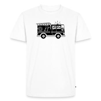 Voiture de pompiers - T-shirt Premium bio Homme - blanc - Devant - Nico (187cm)