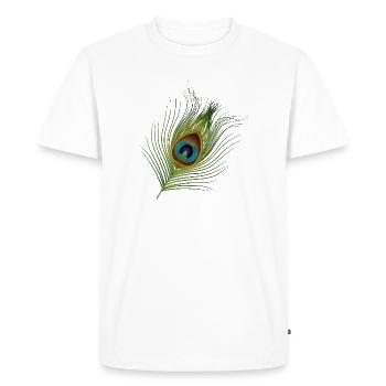 hand-drawn peacock feather - Men's Premium Organic T-Shirt - white - Front - Nico (187cm)