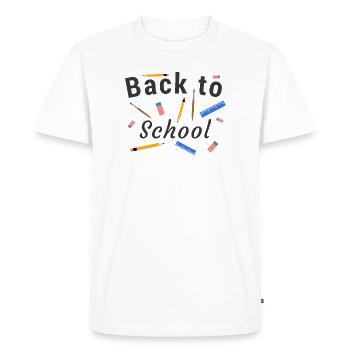 Back to School - T-shirt Premium bio Homme - blanc - Devant - Nico (187cm)