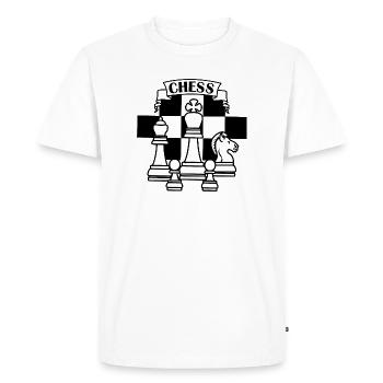 Pièces d’échecs blanches - T-shirt Premium bio Homme - blanc - Devant - Nico (187cm)