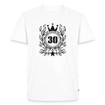 30 - Année de naissance Année de naissance 1930 - T-shirt Premium bio Homme - blanc - Devant - Nico (187cm)