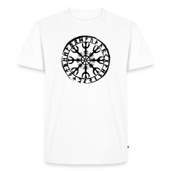 Helm of Awe - Men's Premium Organic T-Shirt - white - Front - Nico (187cm)