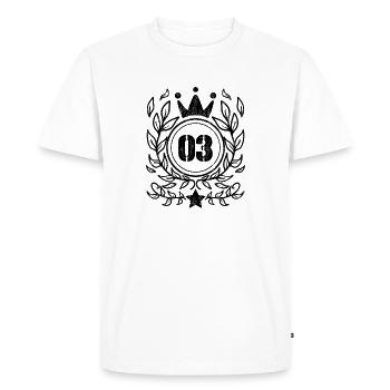 Couronne de 3 ans - 3 ans - T-shirt Premium bio Homme - blanc - Devant - Nico (187cm)