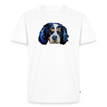 Épagneul Cavalier King Charles - T-shirt Premium bio Homme - blanc - Devant - Nico (187cm)