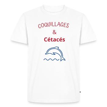 Coquillages et cétacés - T-shirt Premium bio Homme - blanc - Devant - Nico (187cm)