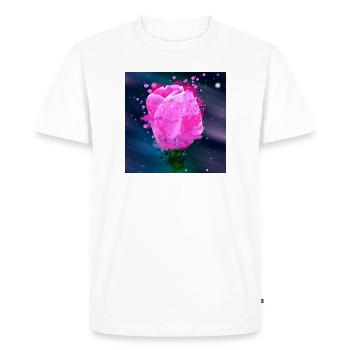 Pink Tulips Flowers Watercolor Art - Men's Premium Organic T-Shirt - white - Front - Nico (187cm)