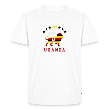 Motif lion de l'Ouganda - T-shirt Premium bio Homme - blanc - Devant - Nico (187cm)