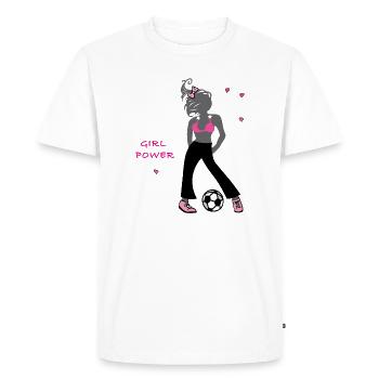 Girl Power, Soccer - T-shirt Premium bio Homme - blanc - Devant - Nico (187cm)