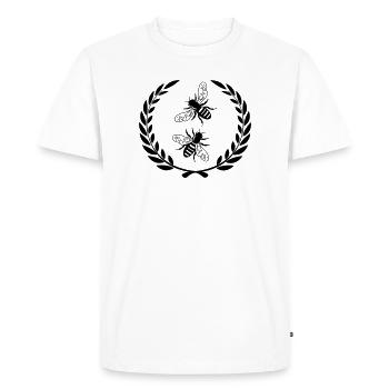 Abeilles en couronne de laurier - T-shirt Premium bio Homme - blanc - Devant - Nico (187cm)