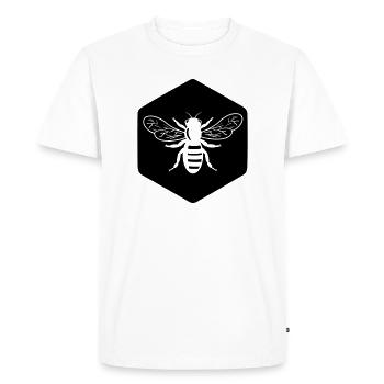 Lorsqu’il est découpé en nid d’abeille - T-shirt Premium bio Homme - blanc - Devant - Nico (187cm)