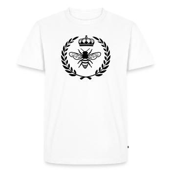 Avec la reine en couronne de laurier - T-shirt Premium bio Homme - blanc - Devant - Nico (187cm)