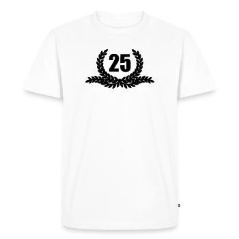 Lauwerkrans 25 ANS - T-shirt Premium bio Homme - blanc - Devant - Nico (187cm)