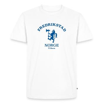 FREDRIKSTAD Norwegen Norway Norge - Men's Premium Organic T-Shirt - white - Front - Nico (187cm)