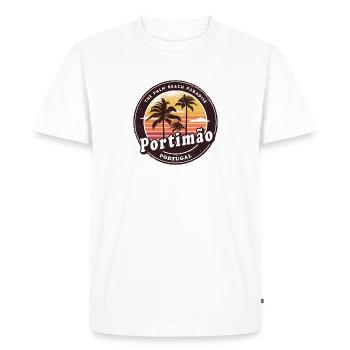 Conception de la plage de Portimao Portugal - T-shirt Premium bio Homme - blanc - Devant - Nico (187cm)