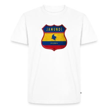 Écusson Jamundi Colombia - T-shirt Premium bio Homme - blanc - Devant - Nico (187cm)