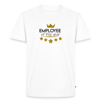 Employé de l’année - T-shirt Premium bio Homme - blanc - Devant - Nico (187cm)