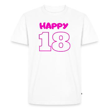 18 Birthday Pink - Men's Premium Organic T-Shirt - white - Front - Nico (187cm)