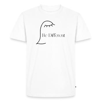 Être différent des autres - T-shirt Premium bio Homme - blanc - Devant - Nico (187cm)