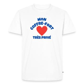 amour, amour sincère, coffre-fort - T-shirt Premium bio Homme - blanc - Devant - Nico (187cm)