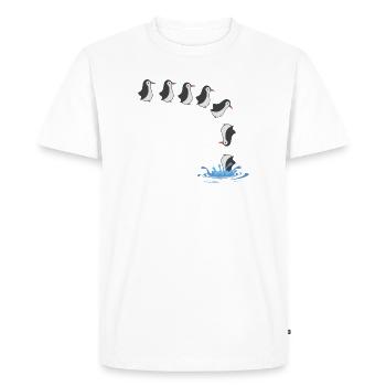 t-shirt pingouin - T-shirt Premium bio Homme - blanc - Devant - Nico (187cm)