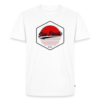 São Paulo Sunset Heart - Men's Premium Organic T-Shirt - white - Front - Nico (187cm)