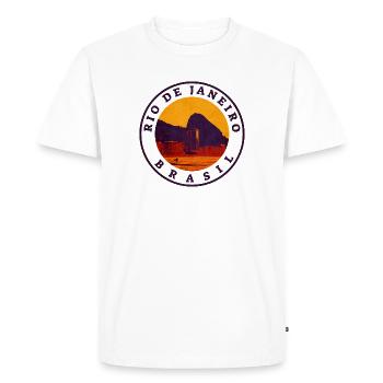 Rio de Janeiro Retro Rubber Stamp - Men's Premium Organic T-Shirt - white - Front - Nico (187cm)
