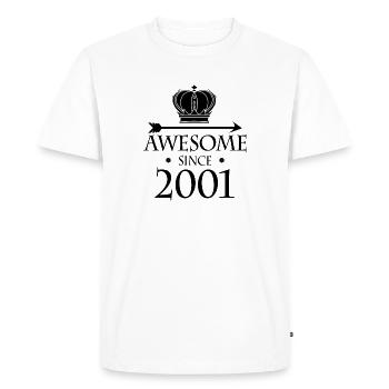 Born in 2001 - Fantastic since 2001 - Men's Premium Organic T-Shirt - white - Front - Nico (187cm)