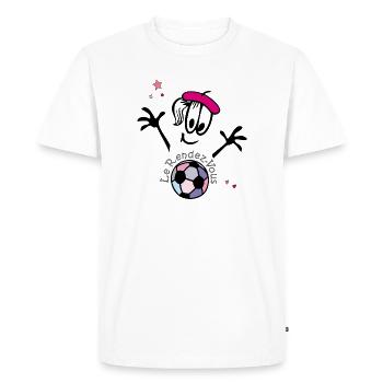 Fußball, Frauenfußball, Comic - Männer Premium Bio T-Shirt - Weiß - Vorne - Nico (187cm)