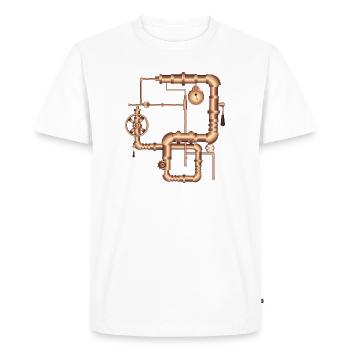 Steampunk style in steam engine look - Men's Premium Organic T-Shirt - white - Front - Nico (187cm)