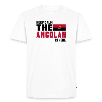 Conception du drapeau Angola Keep Calm - T-shirt Premium bio Homme - blanc - Devant - Nico (187cm)