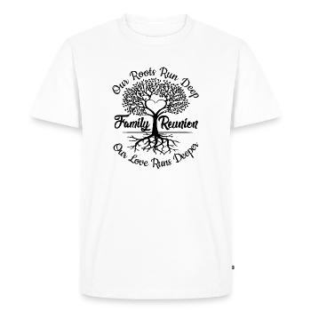 Family Reunion Our Roots Run Deep - Men's Premium Organic T-Shirt - white - Front - Nico (187cm)