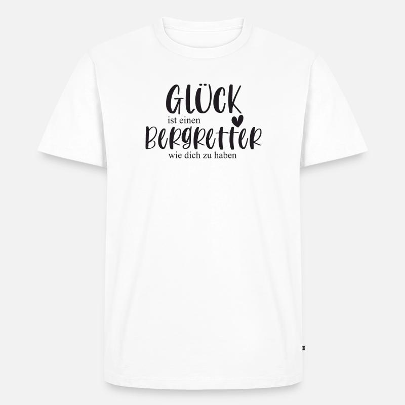 Bergretter Berg Klettern Berg Geschenk - Männer Premium Bio T-Shirt - Weiß