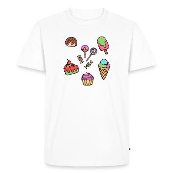 Crème glacée Délicieux Sweet Tooth Candy Cupcake - T-shirt Premium bio Homme - blanc - Devant - Nico (187cm)
