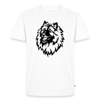 Wolfsspitz Head - Men's Premium Organic T-Shirt - white - Front - Nico (187cm)