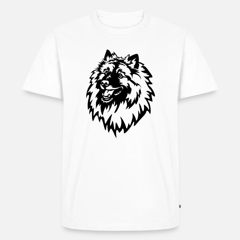 Wolfsspitz Kopf - Männer Premium Bio T-Shirt - Weiß