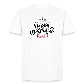 Floral Crown Girl Typography - Men's Premium Organic T-Shirt - white - Front - Nico (187cm)