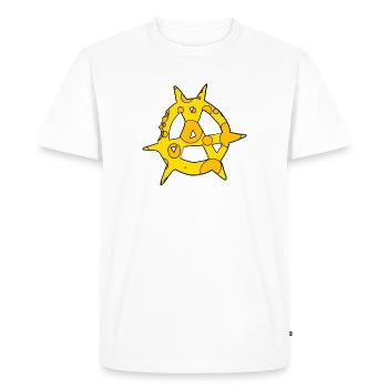 Fromage symbole de l’anarchie - T-shirt Premium bio Homme - blanc - Devant - Nico (187cm)