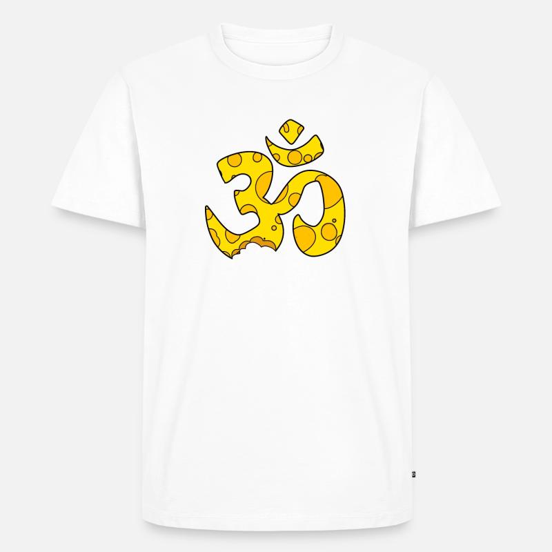 Käse OM Zeichen - Männer Premium Bio T-Shirt - Weiß