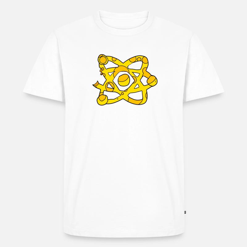 Atom Käse Symbol Wissenschaft Wissenschaftlich - Männer Premium Bio T-Shirt - Weiß