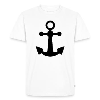 Anchor Symbol Icon Logo Sea Sea Water Graphic - Men's Premium Organic T-Shirt - white - Front - Nico (187cm)