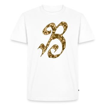 B / Initial - Men's Premium Organic T-Shirt - white - Front - Nico (187cm)